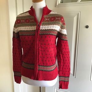 Vtg B. Moss full zip cardigan sweater